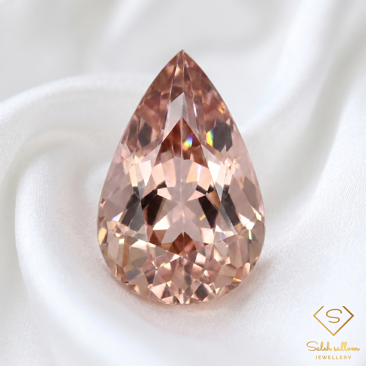 Natural Ametrine | 4.26 Carat Pear Cut Gemstone | Soft Peach-Champagne Bi-Color Quartz