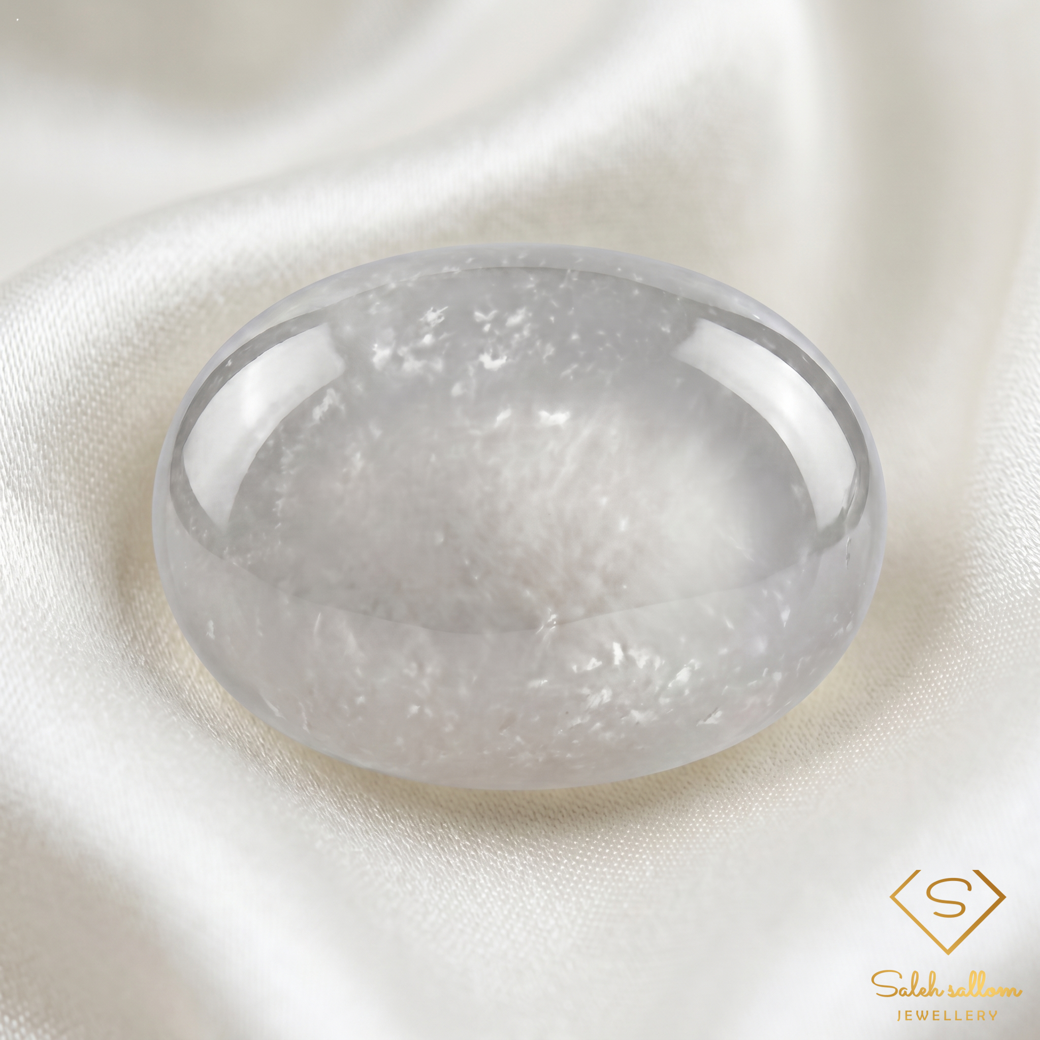 Natural White Agate Cabochon | 6.40 Carat Oval Natural Agate Gemstone | Fine Collector Stone Secondary image