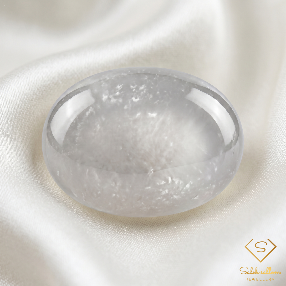 Natural White Agate Cabochon | 6.40 Carat Oval Natural Agate Gemstone | Fine Collector Stone