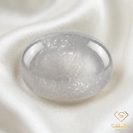 Natural White Agate Cabochon | 6.40 Carat Oval Natural Agate Gemstone | Fine Collector Stone