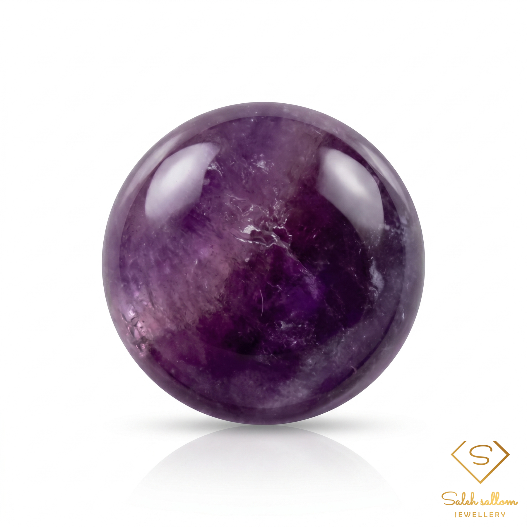 Natural Amethyst | 4.10 Carat Round Cabochon | Rich Purple Quartz Gemstone