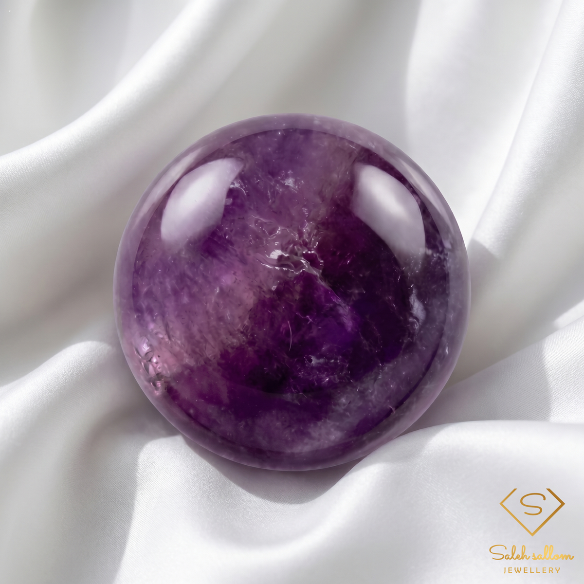 Natural Amethyst | 4.10 Carat Round Cabochon | Rich Purple Quartz Gemstone