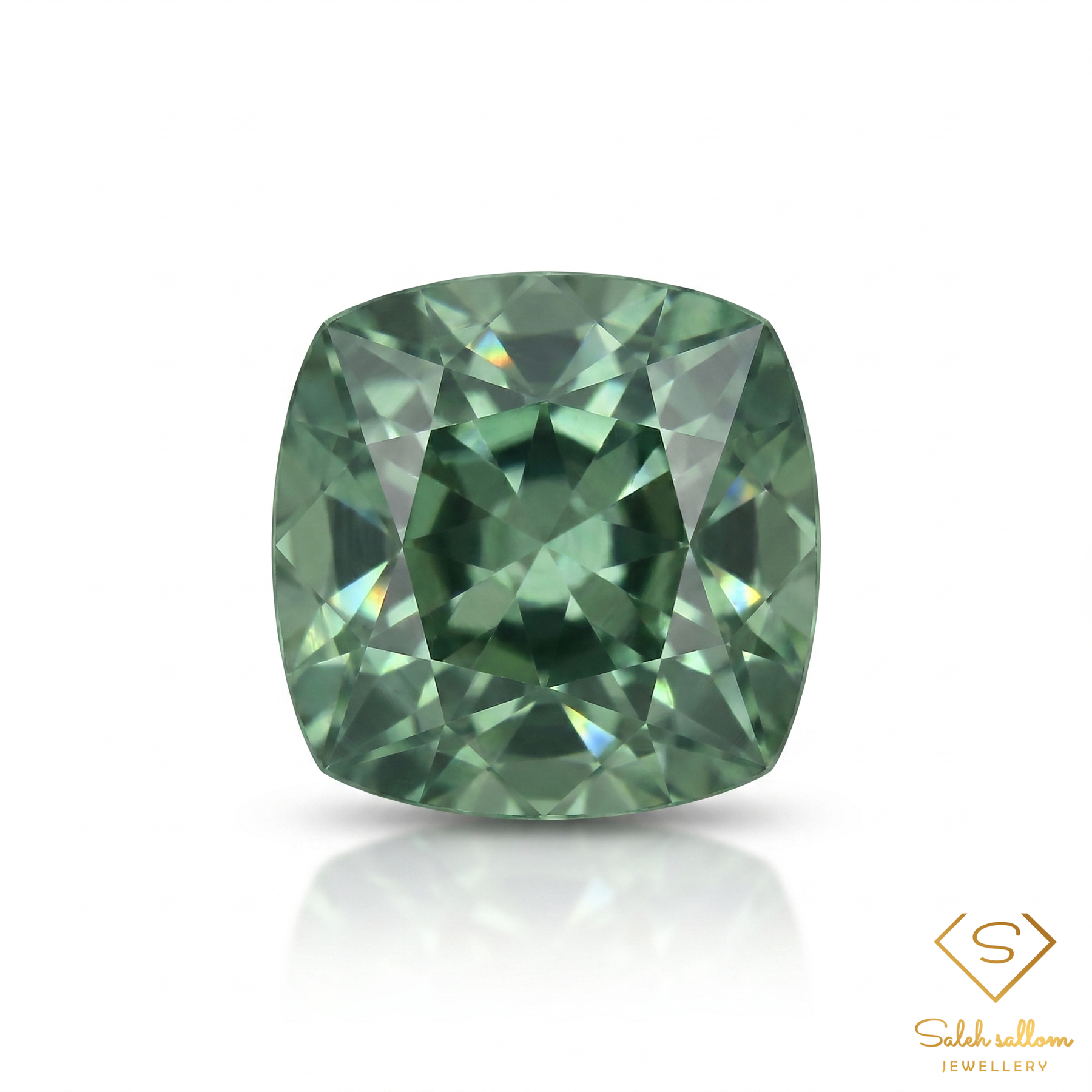 Natural Green Sapphire | 0.84 Carat Cushion Cut | Precision Faceted Corundum Gemstone