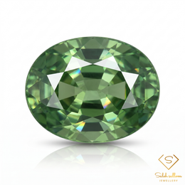 Natural Green Sapphire | 0.52 Carat Oval Brilliant Cut | Fine Green Corundum Gemstone