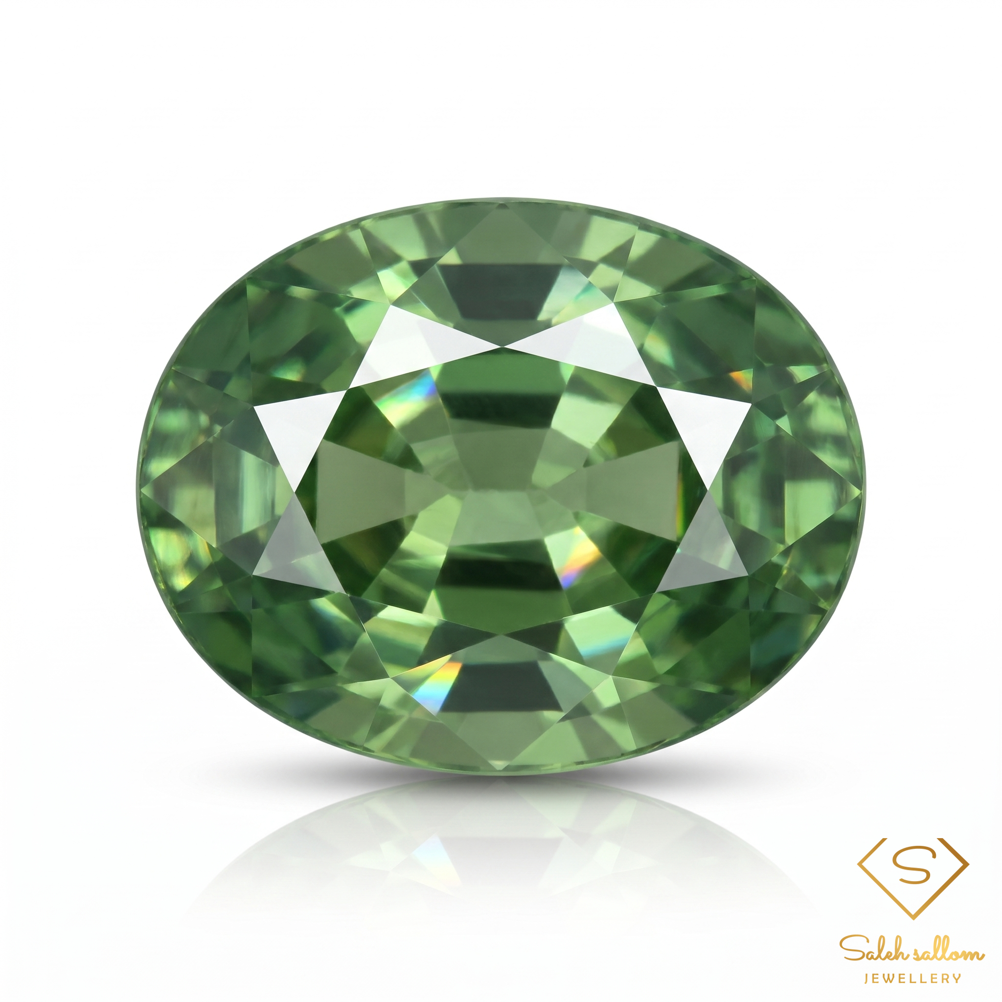 Natural Green Sapphire | 0.52 Carat Oval Brilliant Cut | Fine Green Corundum Gemstone Main image