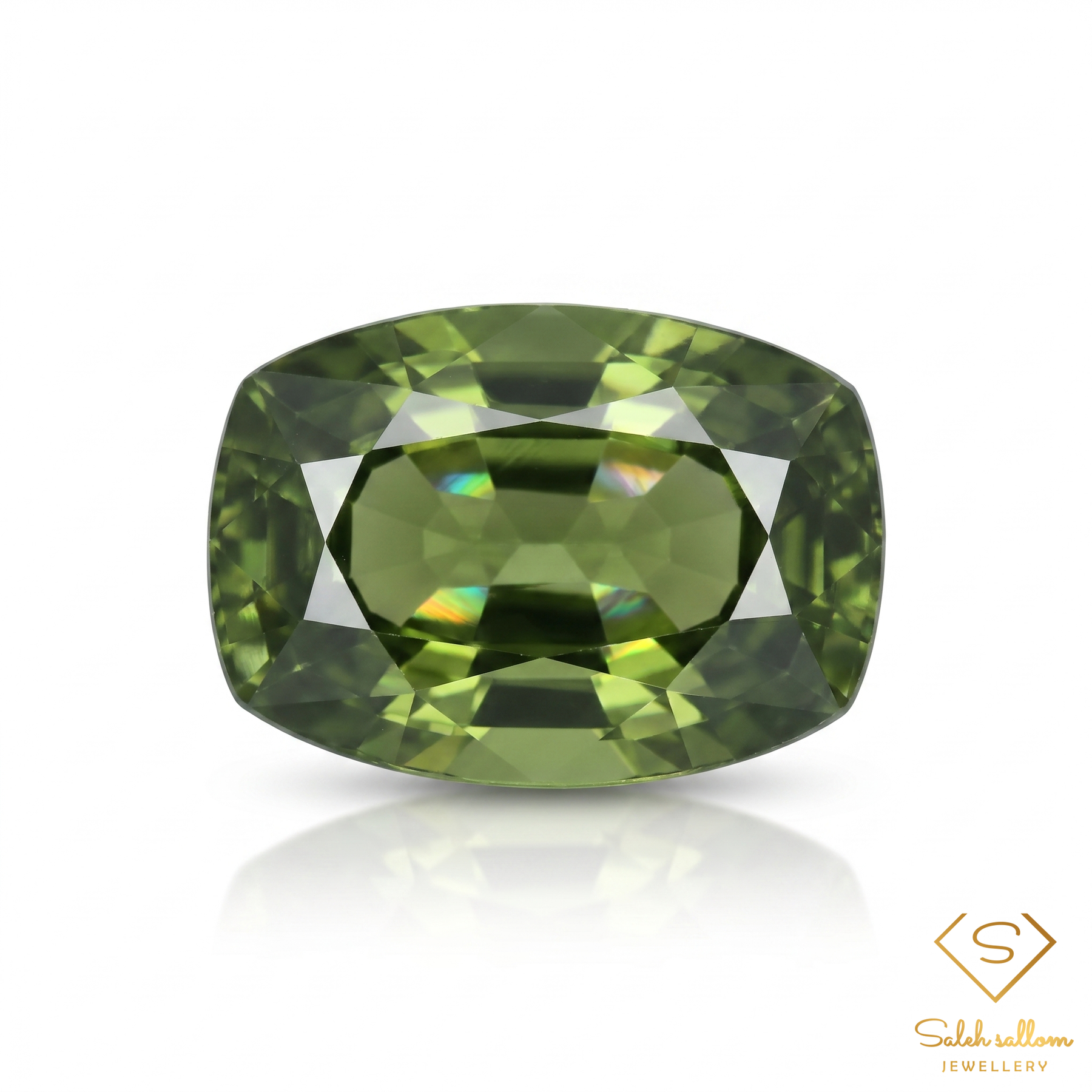 Natural Green Sapphire | 0.92 Carat Cushion Cut | Fine Green Corundum Gemstone