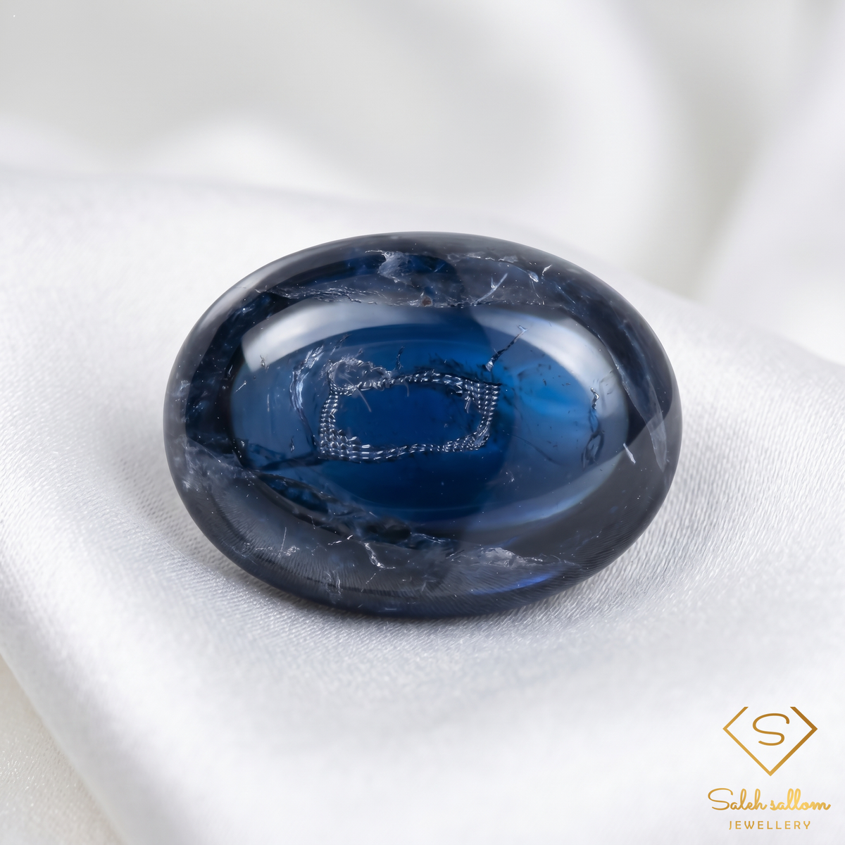 Natural Blue Sapphire | 1.99 Carat Oval Cabochon | Deep Blue Corundum Gemstone