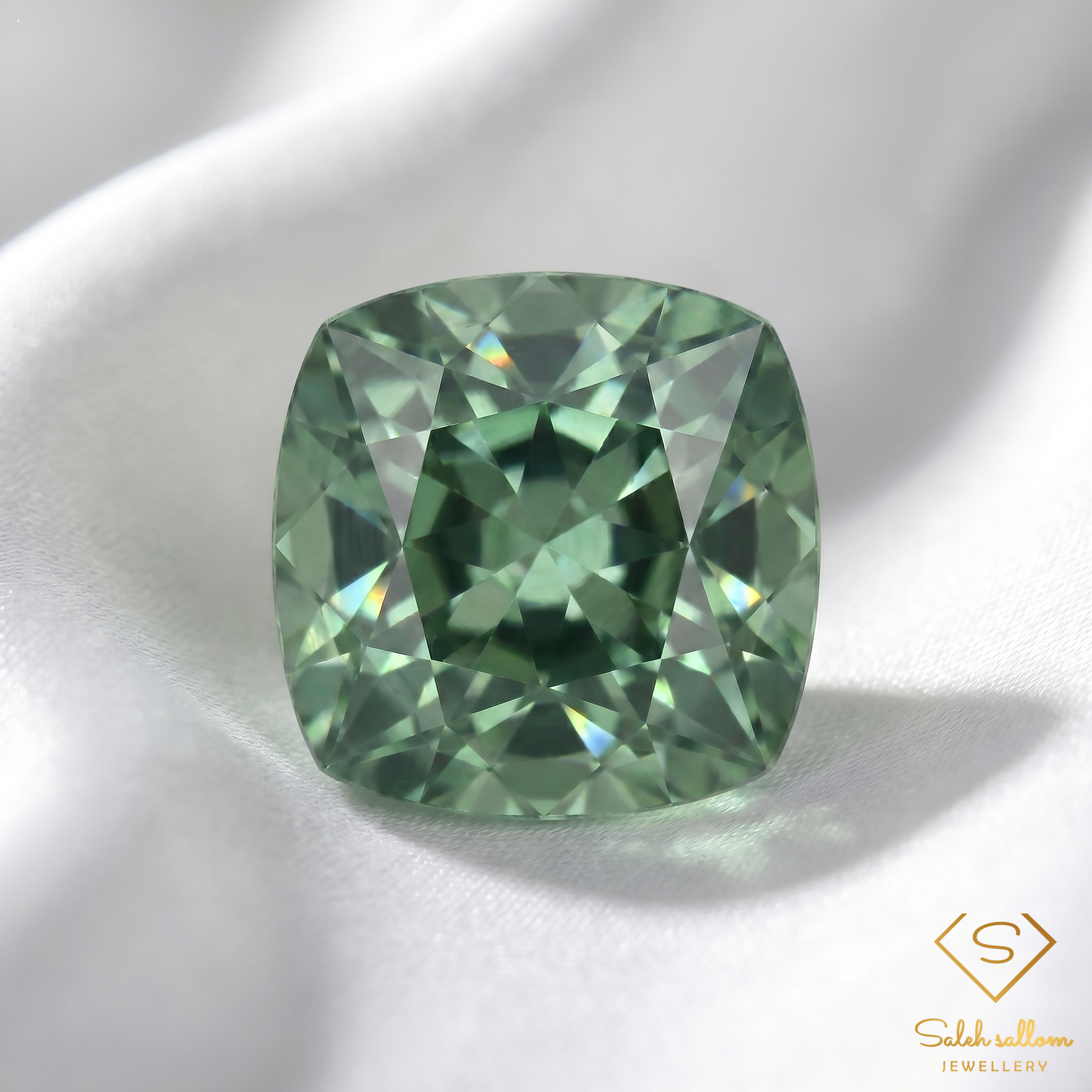Natural Green Sapphire | 0.84 Carat Cushion Cut | Precision Faceted Corundum Gemstone Secondary image
