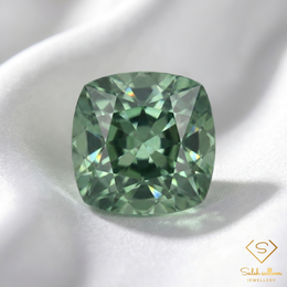 Natural Green Sapphire | 0.84 Carat Cushion Cut | Precision Faceted Corundum Gemstone