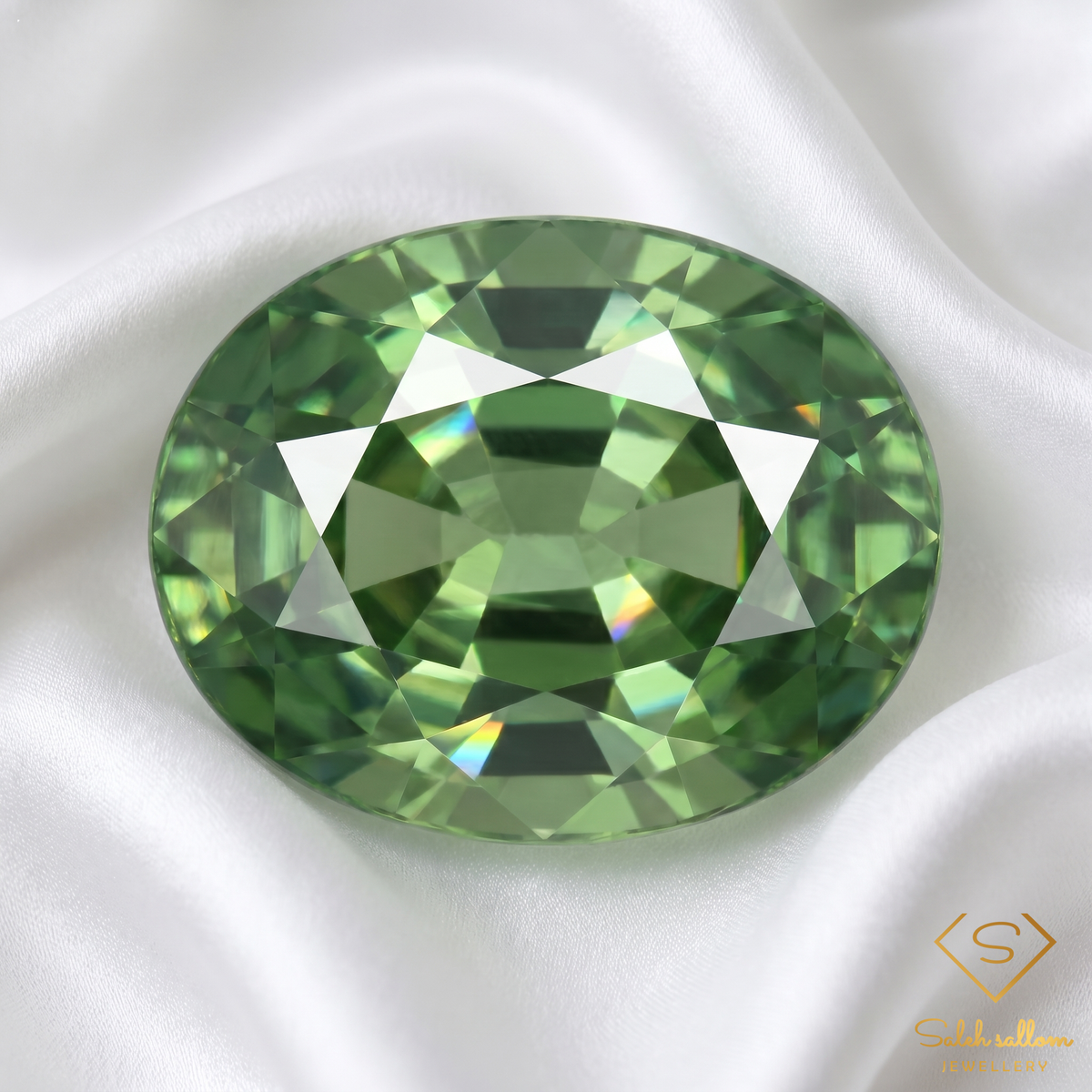 Natural Green Sapphire | 0.52 Carat Oval Brilliant Cut | Fine Green Corundum Gemstone