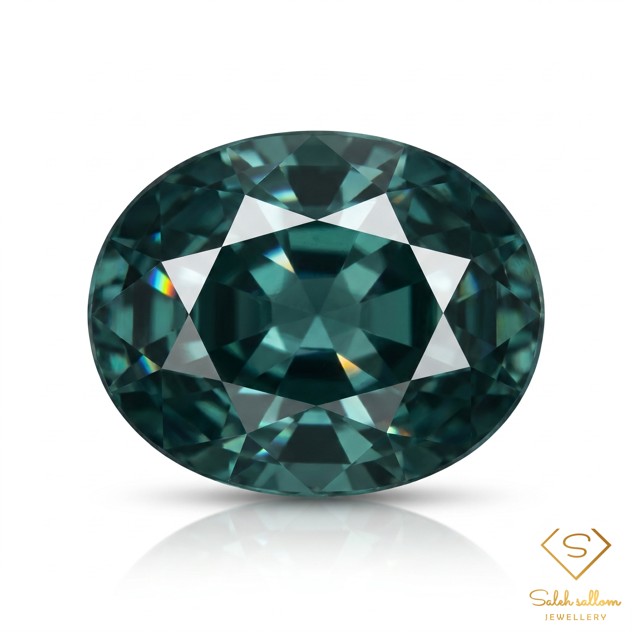 Natural Blue-Green Sapphire | 0.55 Carat Oval Brilliant Cut | Fine Teal Corundum Gemstone Main image