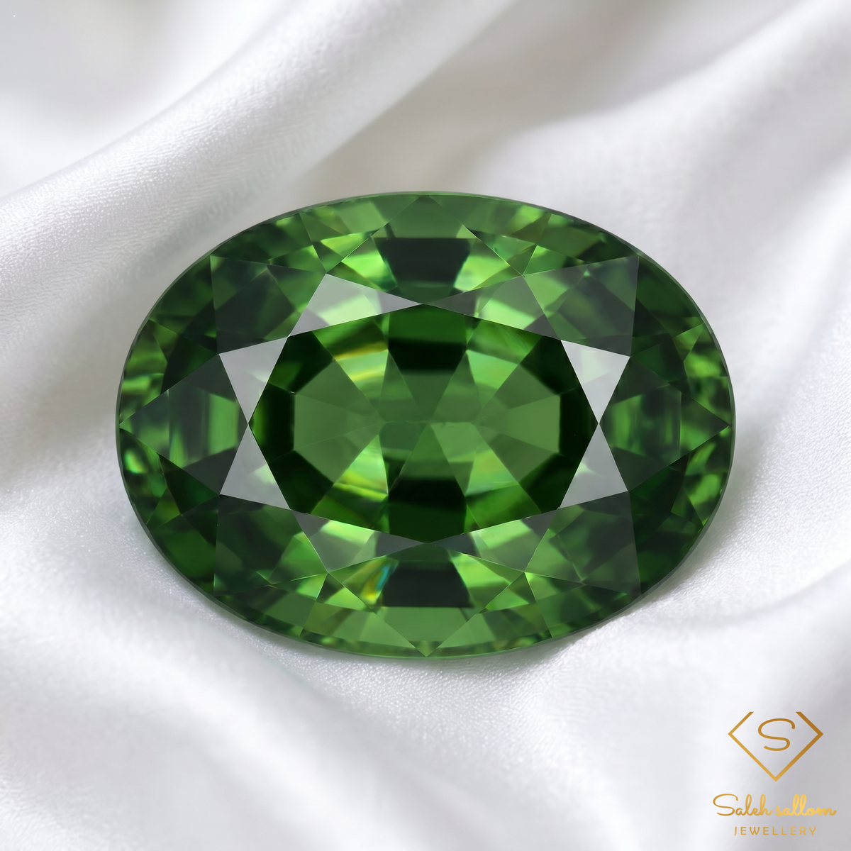 Natural Green Sapphire | 0.40 Carat Oval Brilliant Cut | Fine Forest Green Corundum Gemstone