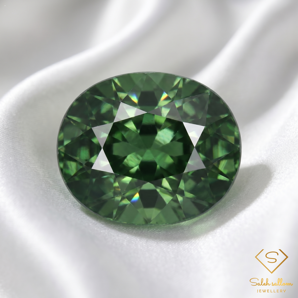 Natural Green Sapphire | 0.52 Carat Oval Brilliant Cut | Premium Deep Green Corundum Gemstone