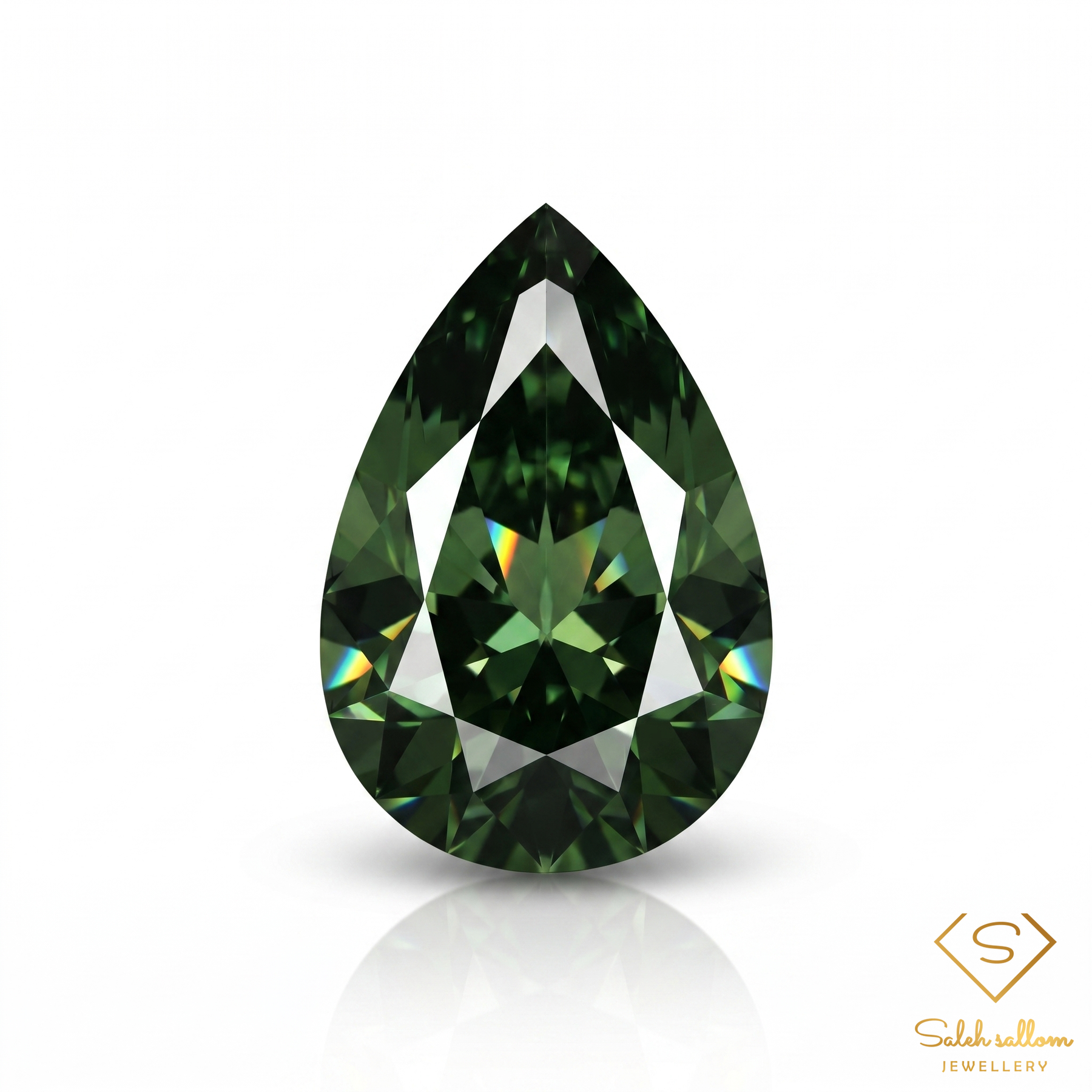 Natural Green Sapphire | 0.43 Carat Pear Cut | Fine Green Corundum Gemstone