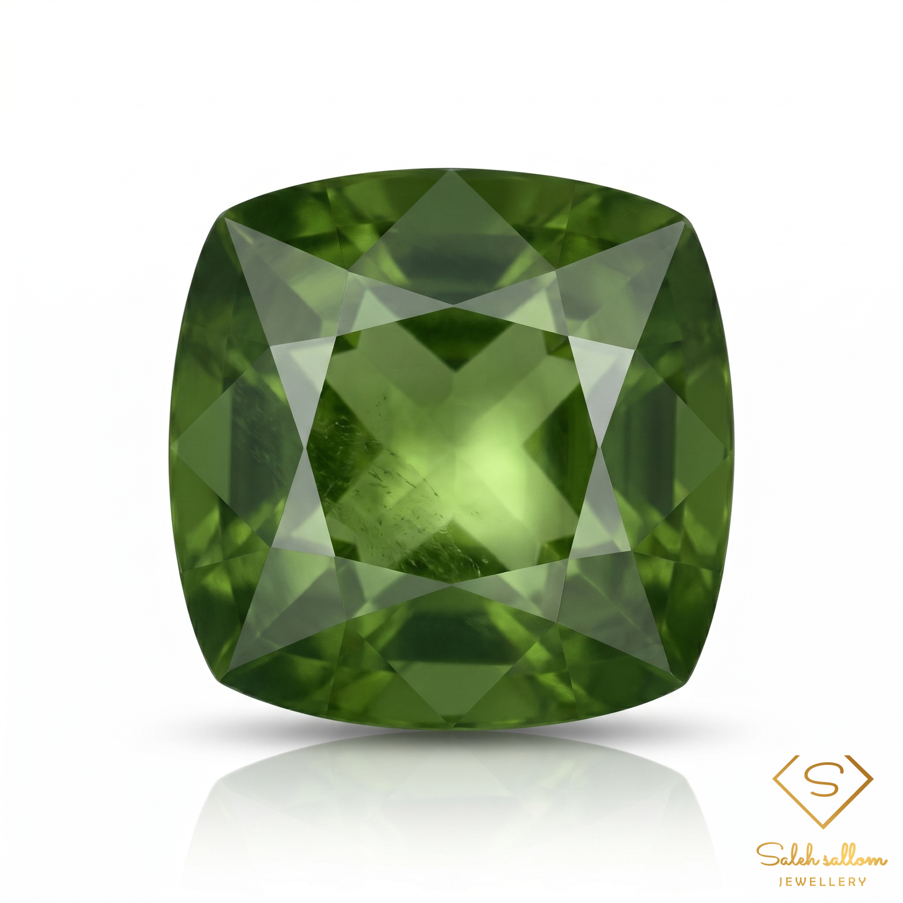 Natural Green Sapphire | 0.59 Carat Cushion Cut | Fine Green Corundum Gemstone