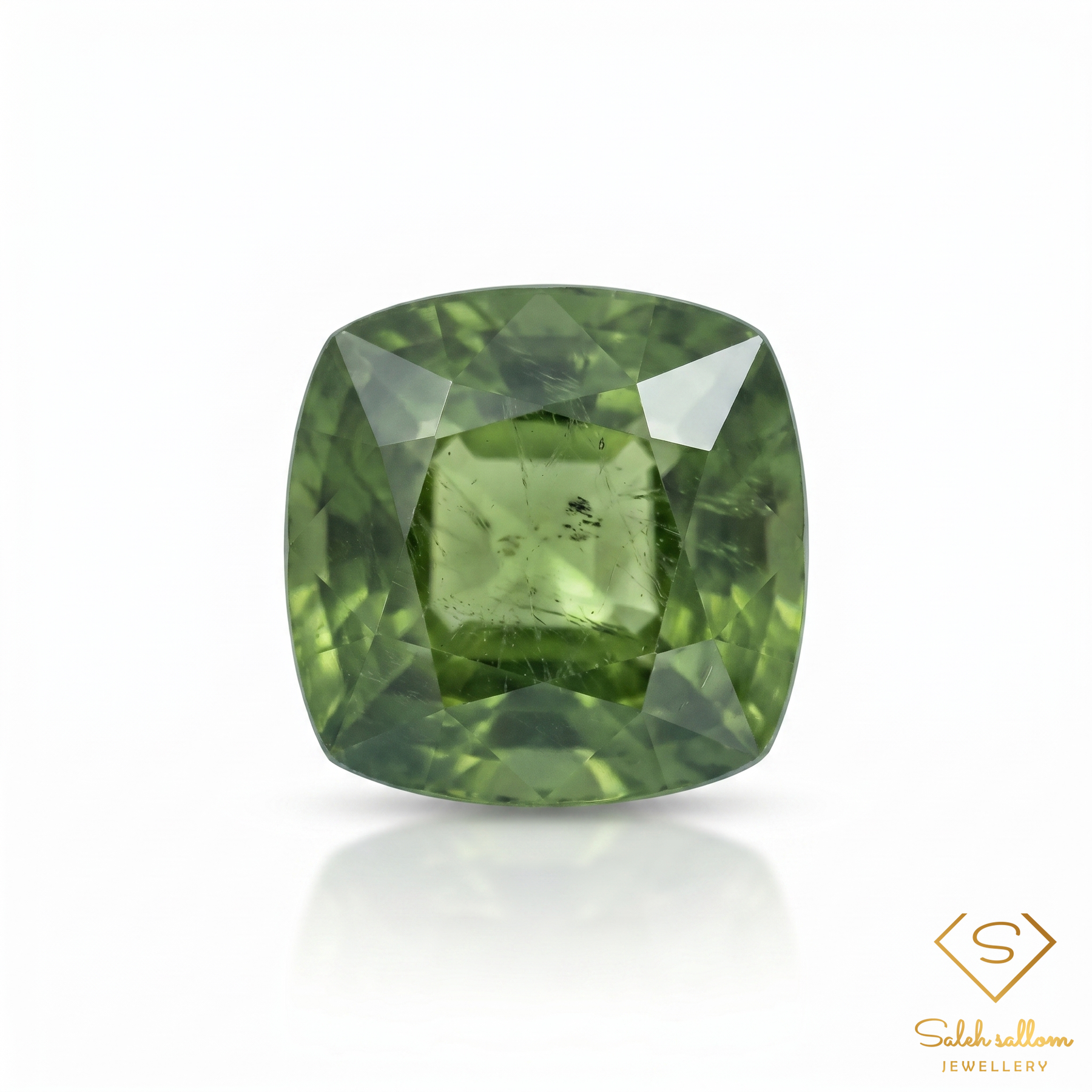 Natural Green Sapphire | 0.97 Carat Cushion Cut | Fine Green Corundum Gemstone