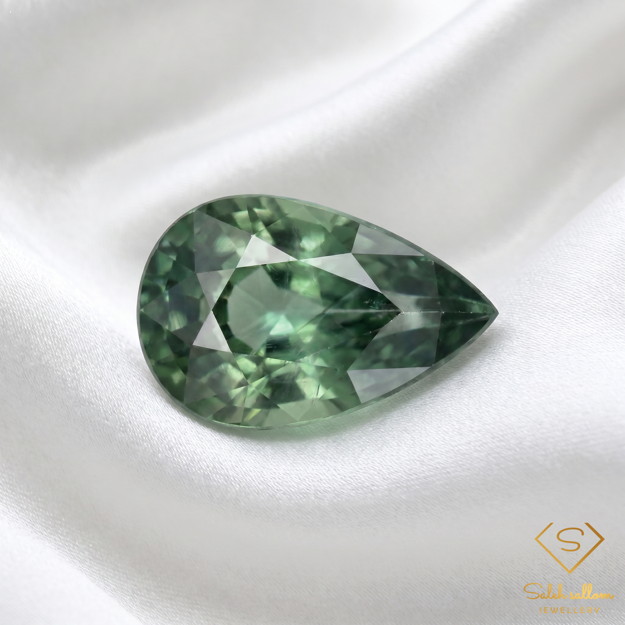 Natural Green Sapphire | 0.51 Carat Pear Brilliant Cut | Elegant Green Corundum Gemstone Secondary image