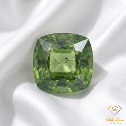 Natural Green Sapphire | 0.97 Carat Cushion Cut | Fine Green Corundum Gemstone