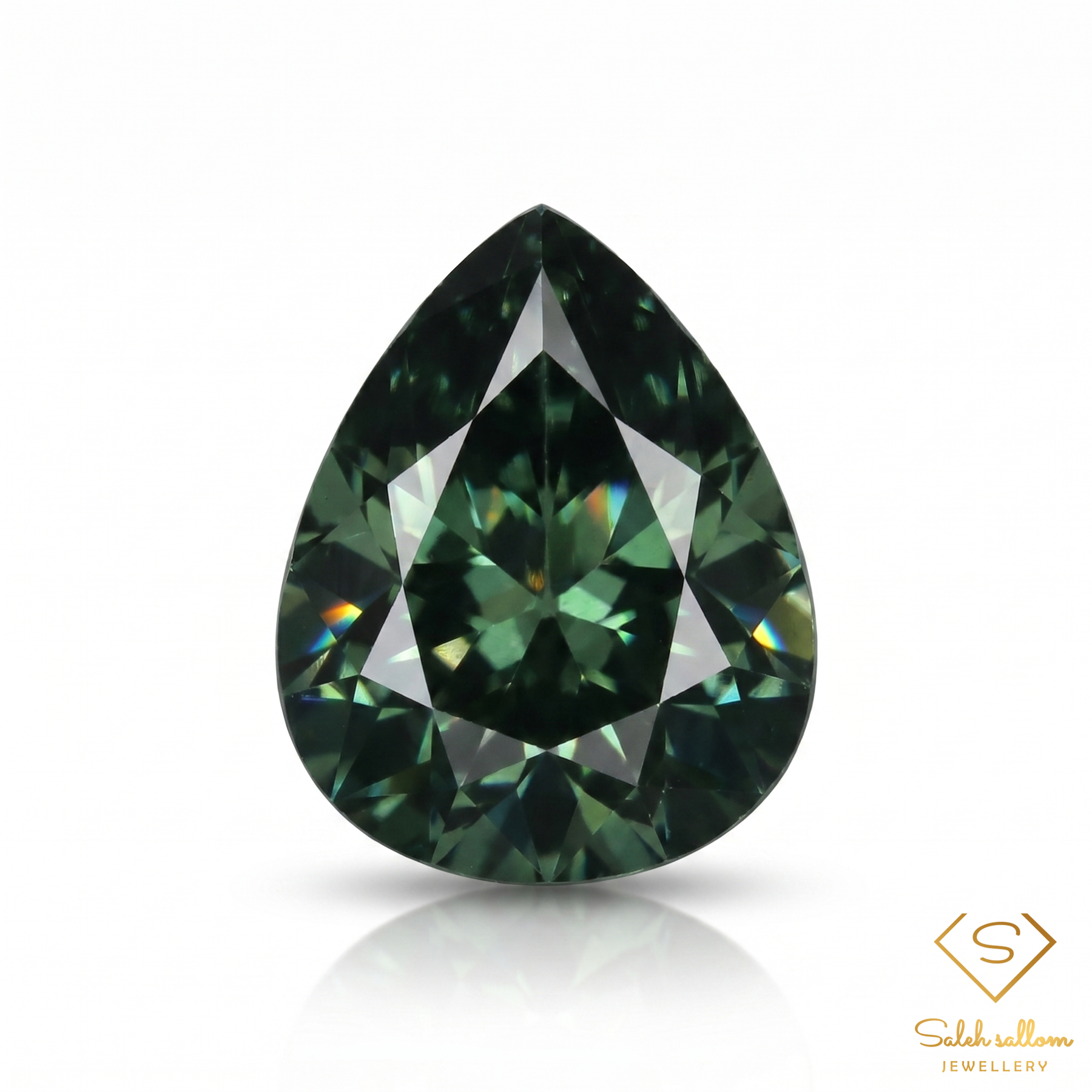 Natural Blue-Green Sapphire | 0.57 Carat Pear Mixed Cut | Fine Corundum Gemstone