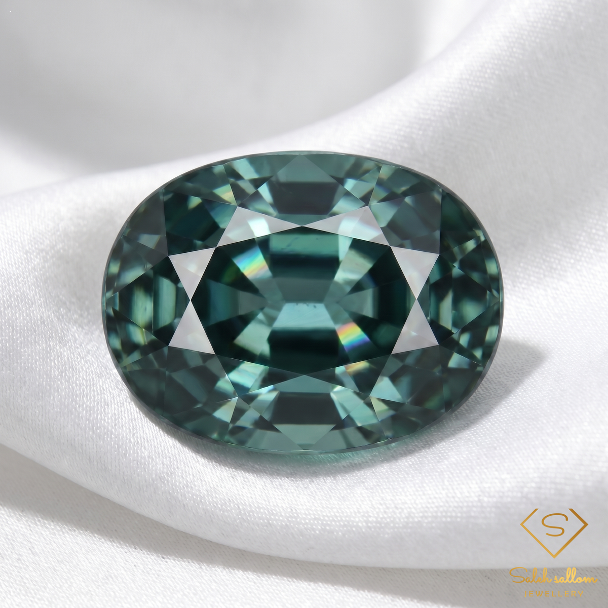 Natural Blue-Green Sapphire | 0.47 Carat Oval Mixed Cut | Fine Corundum Gemstone