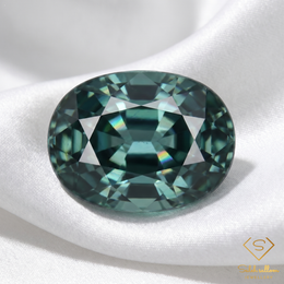 Natural Blue-Green Sapphire | 0.47 Carat Oval Mixed Cut | Fine Corundum Gemstone