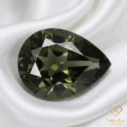 Natural Green Sapphire | 0.83 Carat Pear Mixed Cut | Fine Corundum Gemstone