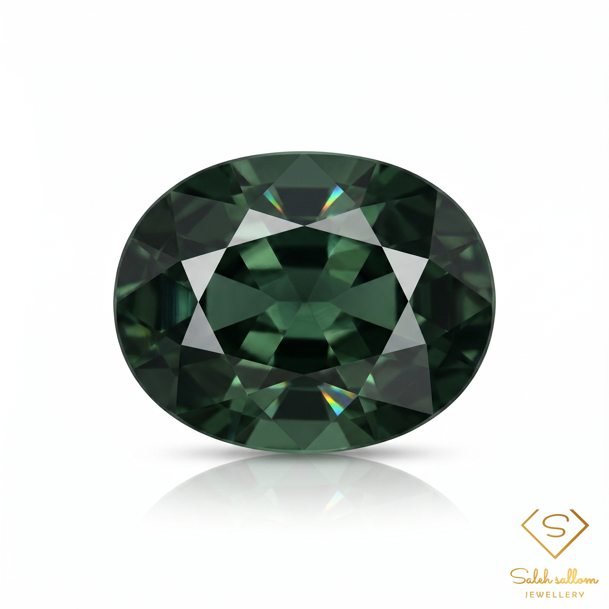 Natural Blue-Green Sapphire | 1.64 Carat Oval Brilliant Cut | Fine Teal Corundum Gemstone Main image