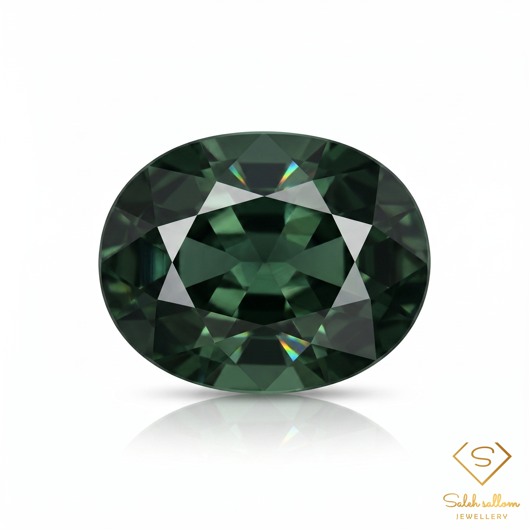 Natural Green Sapphire | 1.64 Carat Oval Mixed Cut | Fine Corundum Gemstone