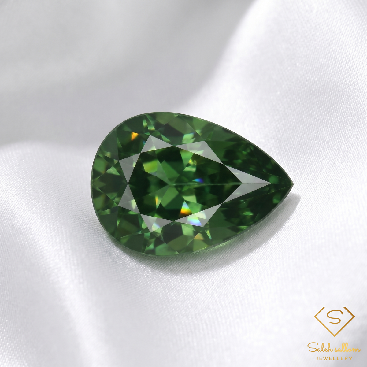 Natural Green Sapphire | 1.66 Carat Pear Mixed Cut | Fine Corundum Gemstone
