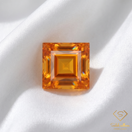 Natural Orange Sapphire | 0.76 Carat Square Step Cut | Fine Corundum Gemstone