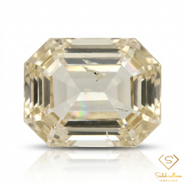 Natural Yellow Sapphire | 0.76 Carat Emerald Step Cut | Fine Corundum Gemstone