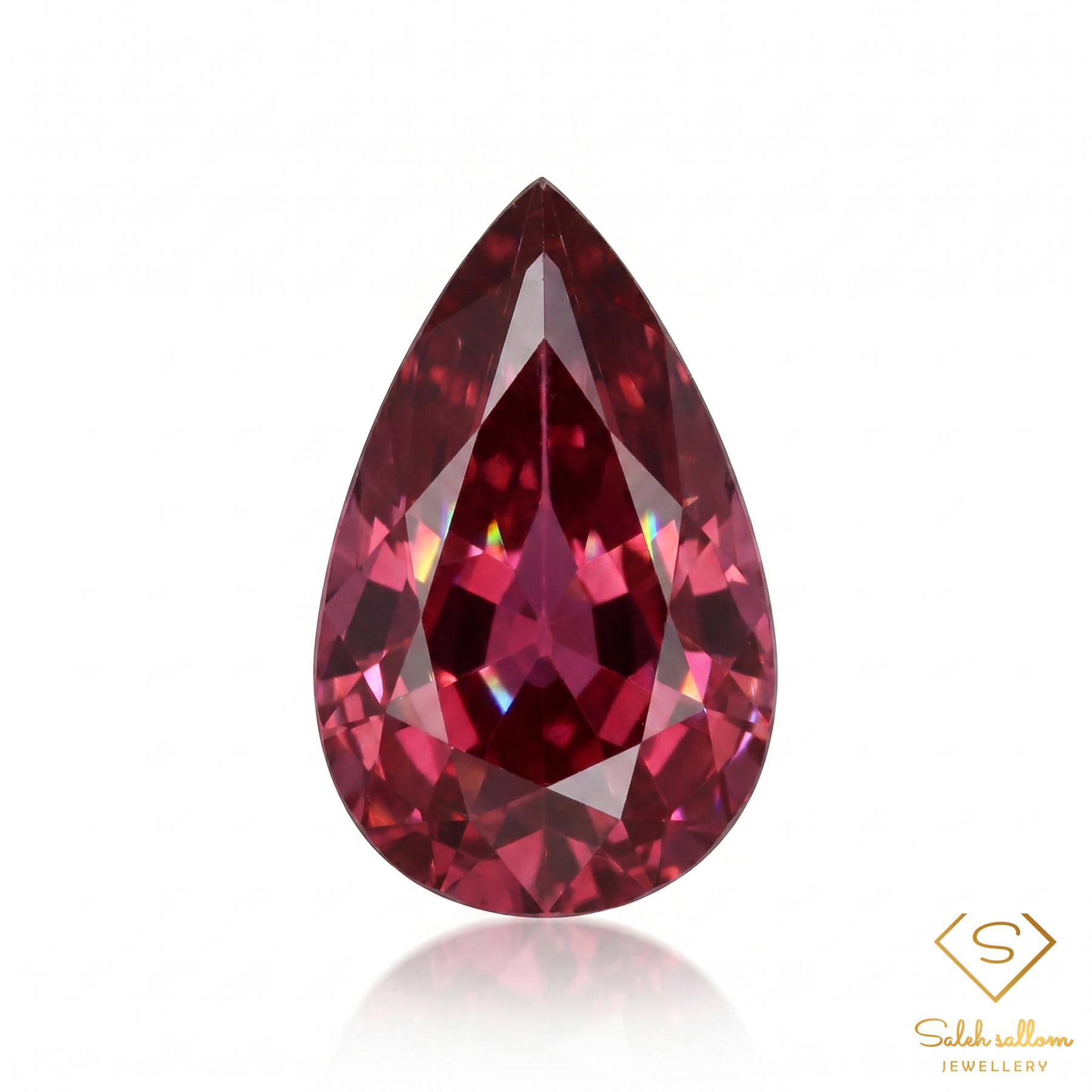 Natural Purplish Red Sapphire | 0.69 Carat Pear Cut | Fine Corundum Gemstone