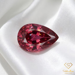 Natural Purplish Red Sapphire | 0.69 Carat Pear Cut | Fine Corundum Gemstone
