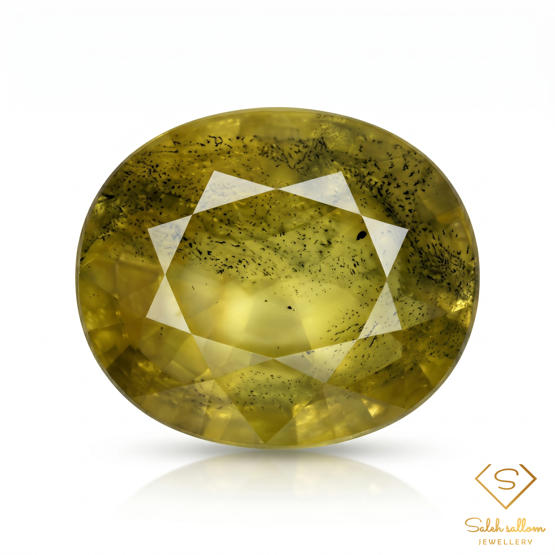 Natural Yellow Sapphire with Dendritic Inclusions | 1.29 Carat Oval Cut | Unique Collector's Corundum Gemstone