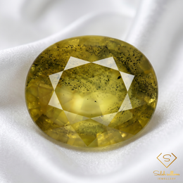 Natural Yellow Sapphire with Dendritic Inclusions | 1.29 Carat Oval Cut | Unique Collector's Corundum Gemstone