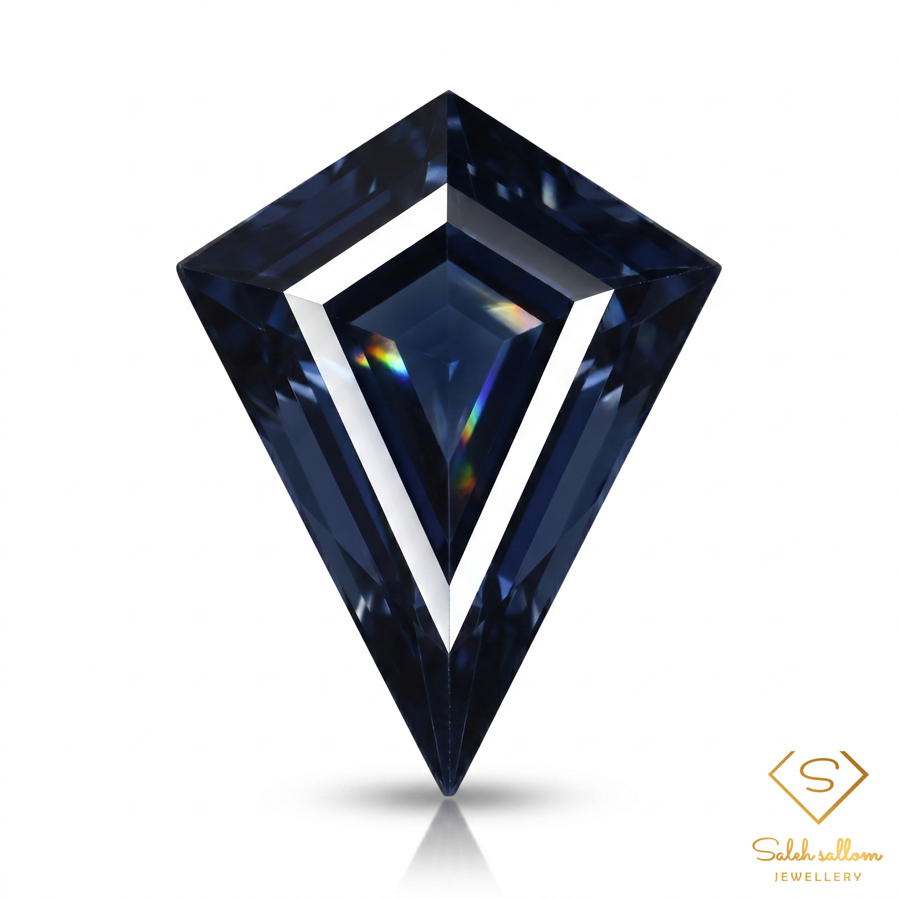 Natural Blue Sapphire | 1.72 Carat Fancy Shield Step Cut | Deep Royal Blue Collector's Gemstone