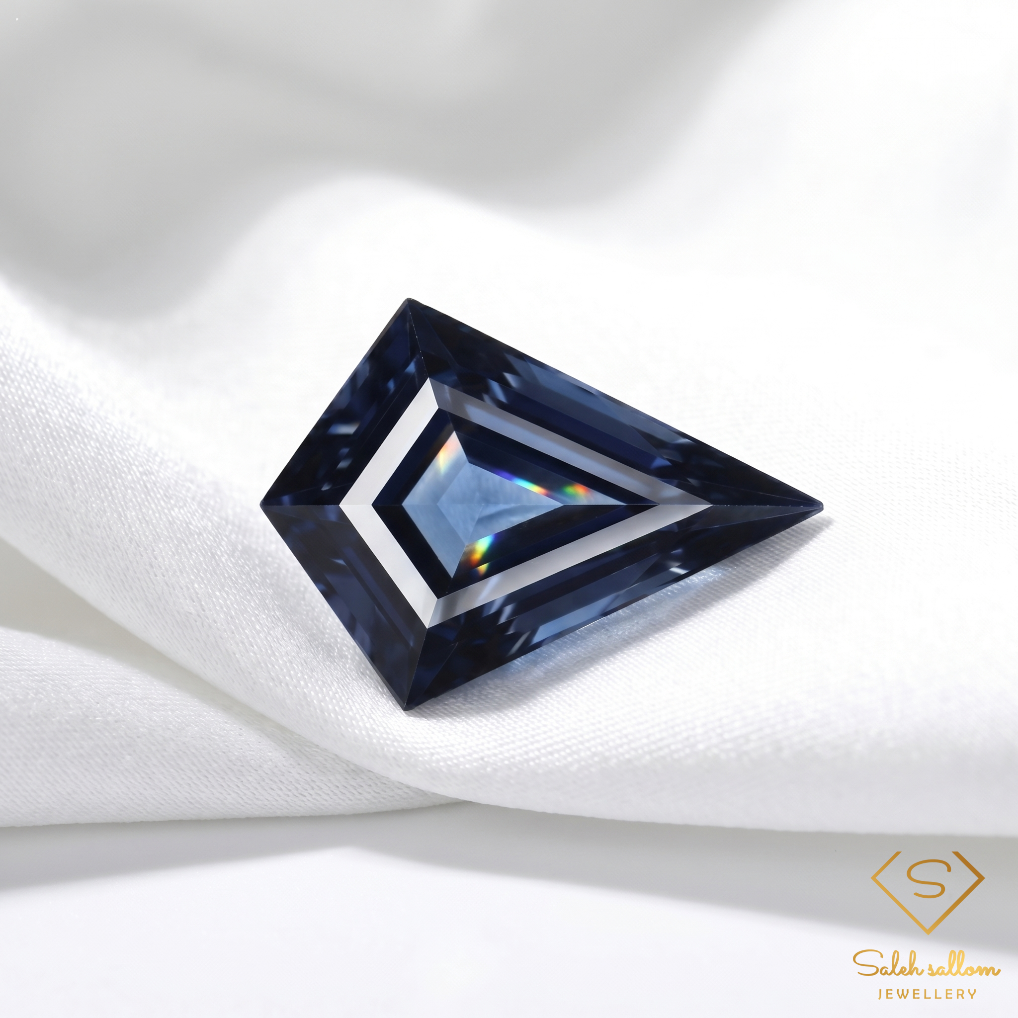 Natural Blue Sapphire | 1.72 Carat Fancy Shield Step Cut | Deep Royal Blue Collector's Gemstone Secondary image
