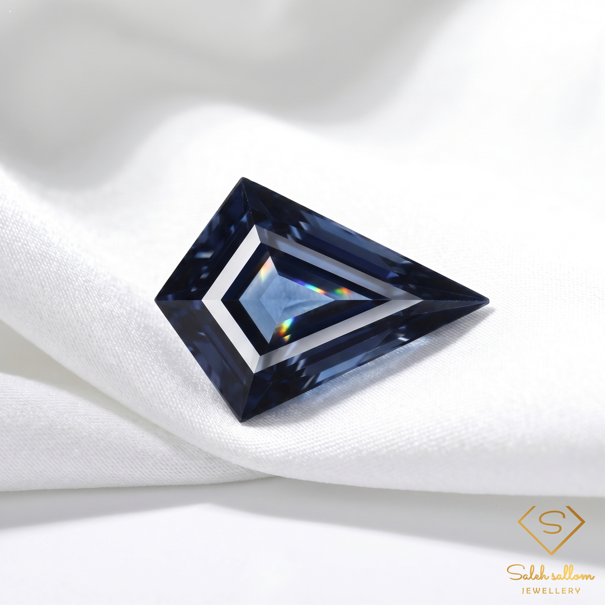 Natural Blue Sapphire | 1.72 Carat Fancy Shield Step Cut | Deep Royal Blue Collector's Gemstone