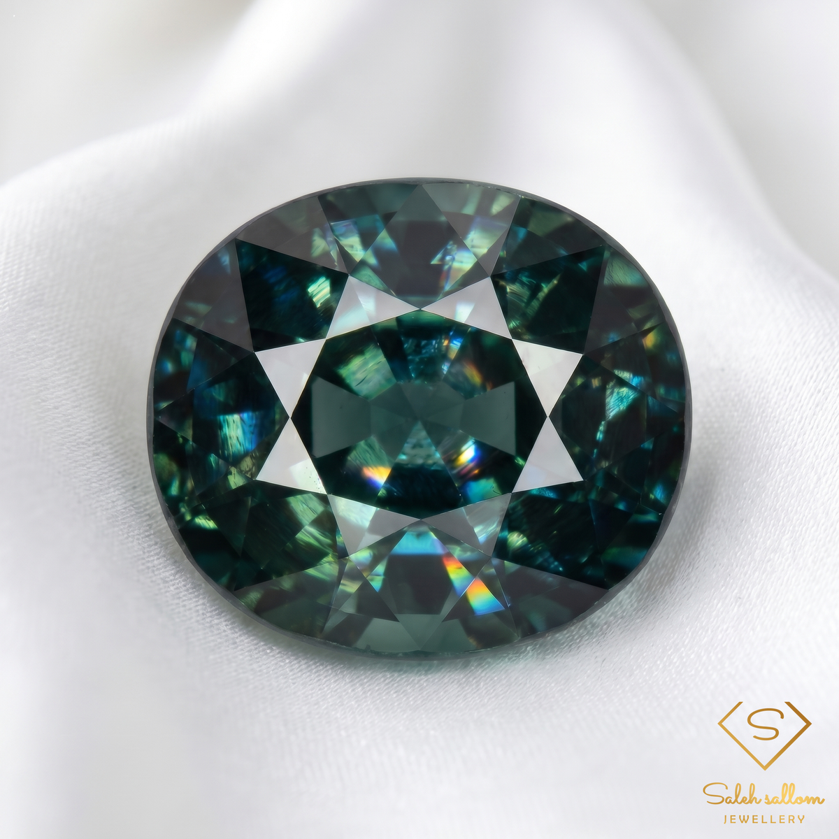 Natural Green Sapphire | 0.53 Carat Oval Mixed Cut | Deep Bluish Green Corundum Gemstone