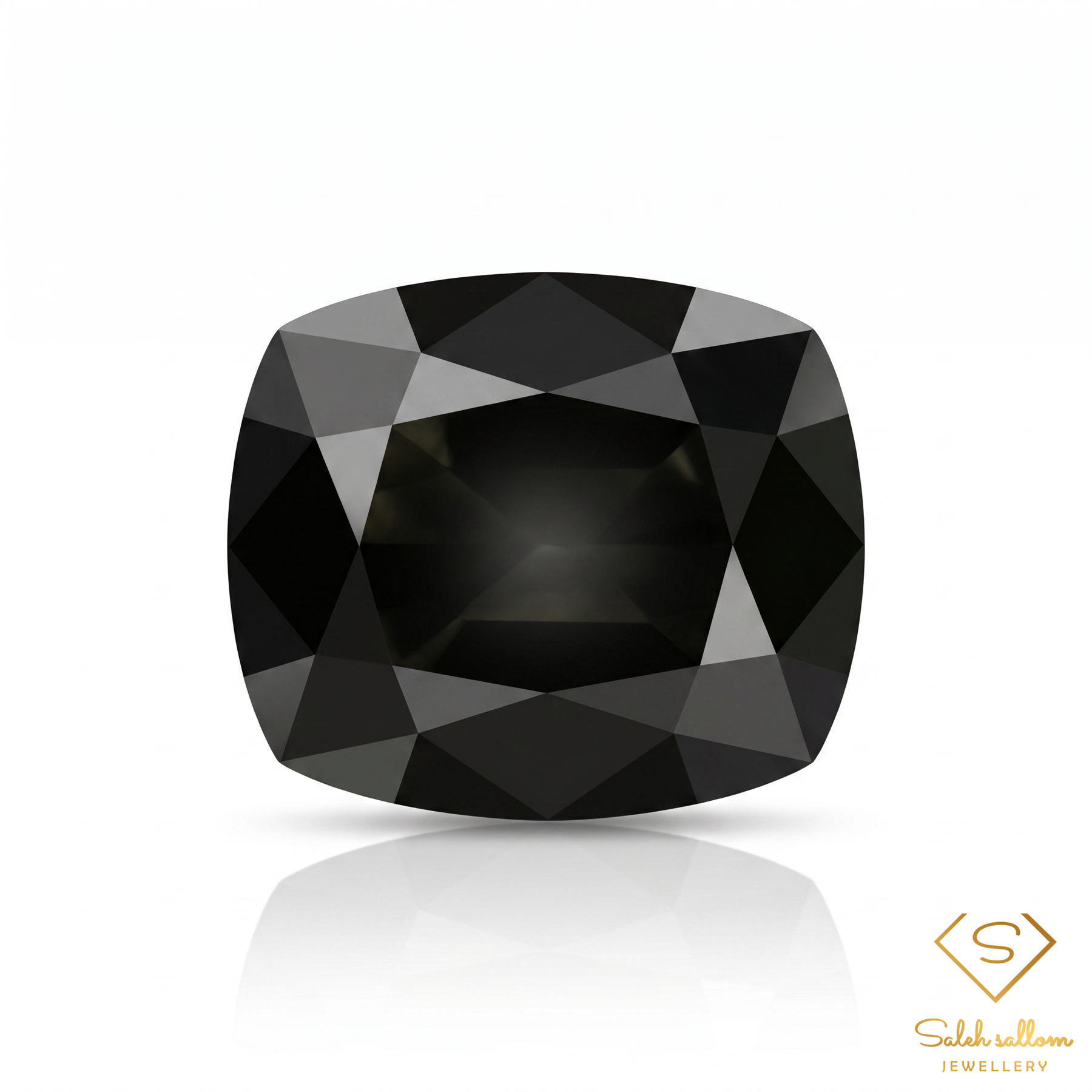 Natural Black Sapphire | 1.34 Carat Cushion Mixed Cut | Rare Opaque Corundum Gemstone