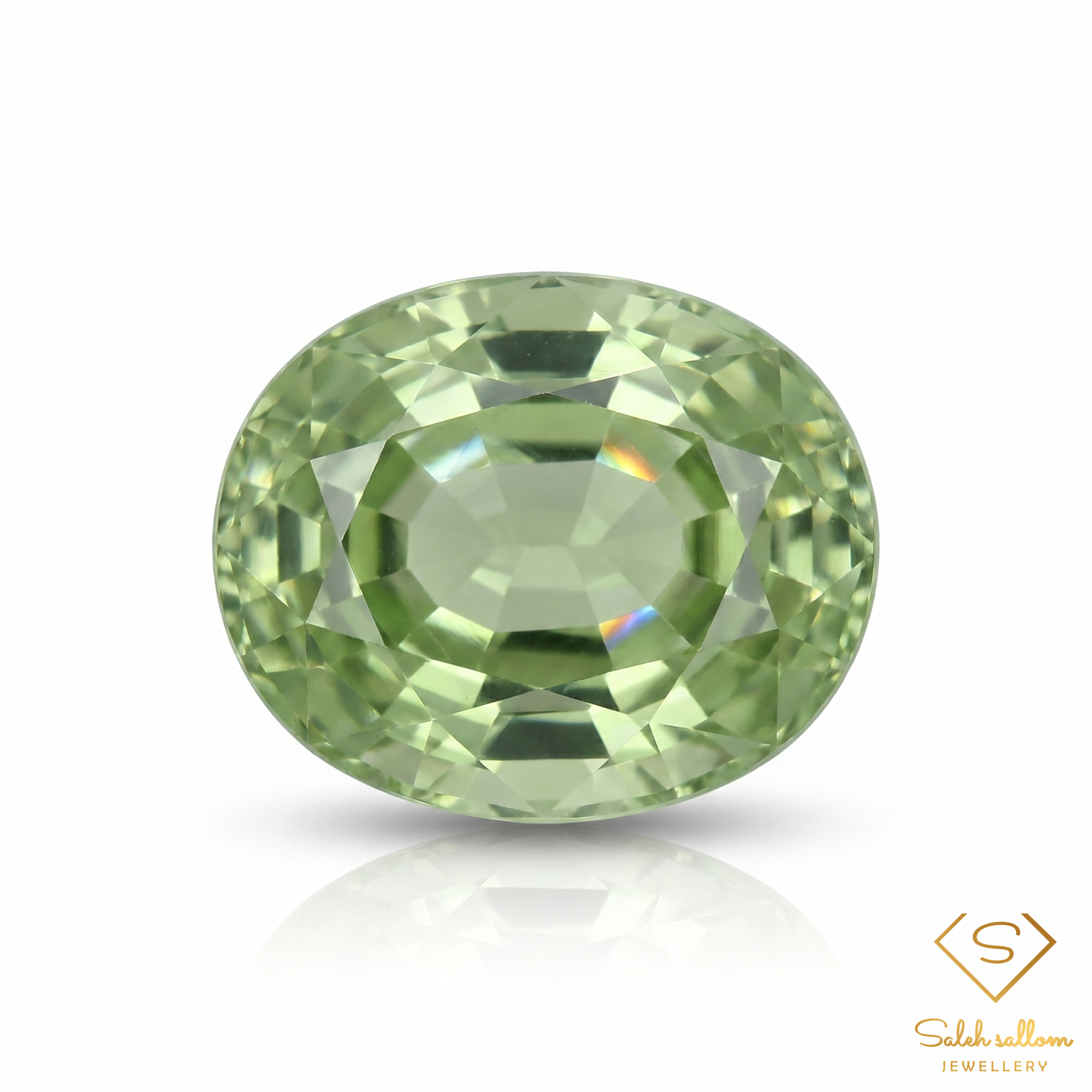 Natural Green Sapphire | 0.33 Carat Oval Mixed Cut | Fine Corundum Gemstone Main image