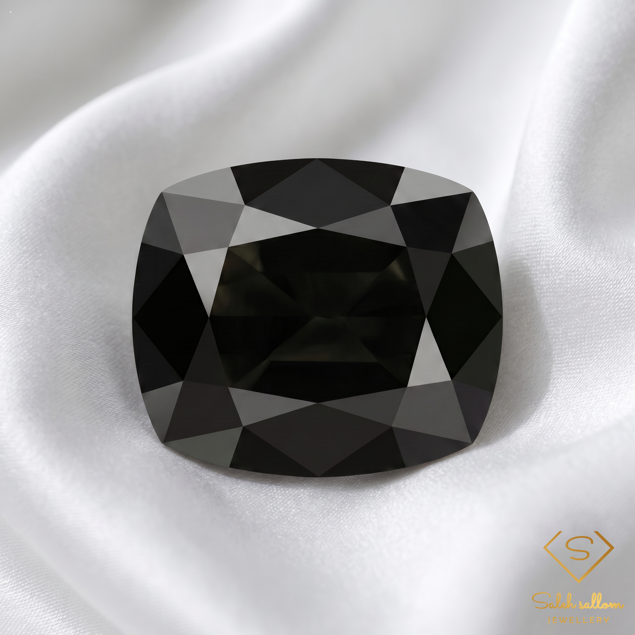 Natural Black Sapphire | 1.34 Carat Cushion Mixed Cut | Rare Opaque Corundum Gemstone Secondary image