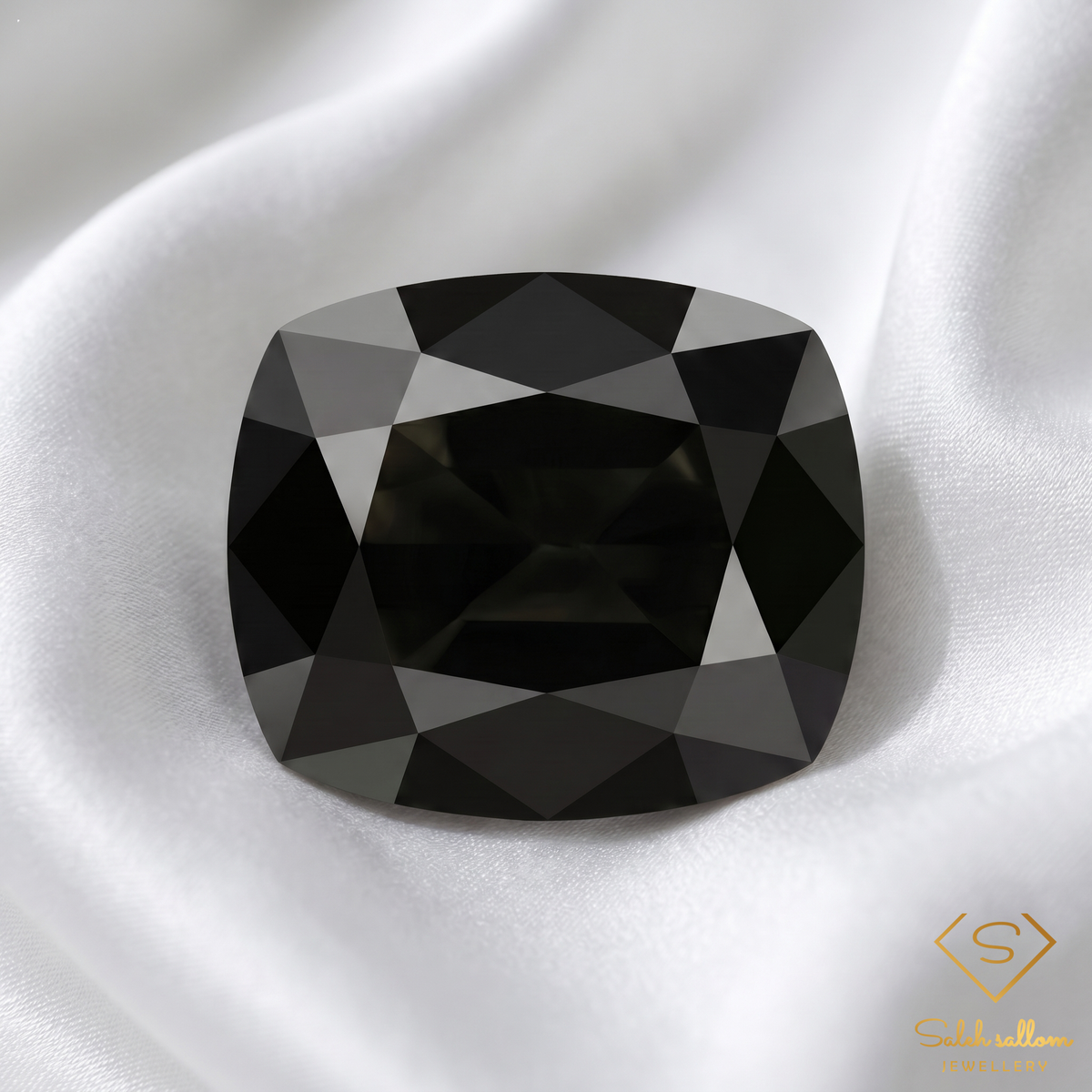 Natural Black Sapphire | 1.34 Carat Cushion Mixed Cut | Rare Opaque Corundum Gemstone