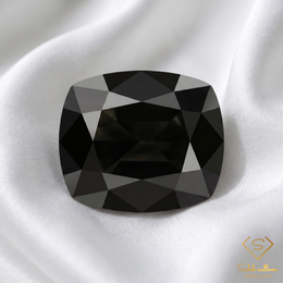 Natural Black Sapphire | 1.34 Carat Cushion Mixed Cut | Rare Opaque Corundum Gemstone