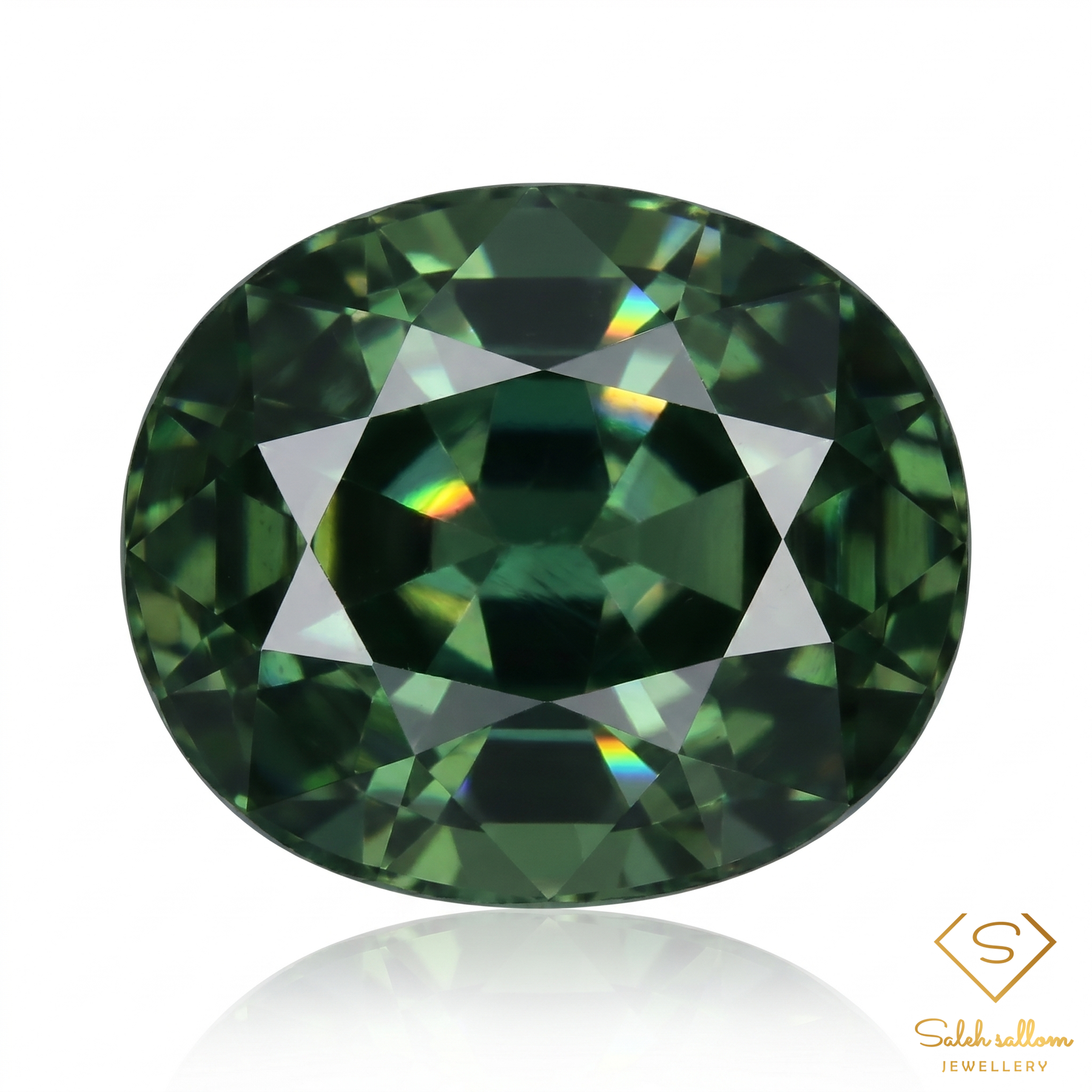 Natural Green Sapphire | 0.41 Carat Oval Mixed Cut | Fine Corundum Gemstone