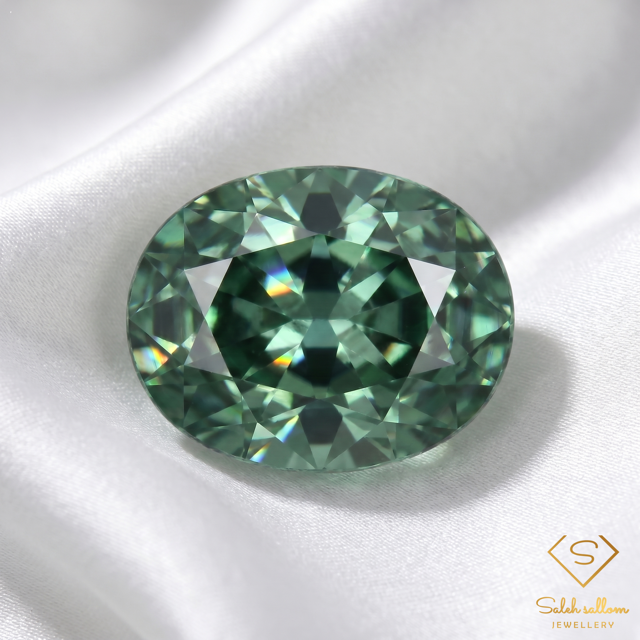 Natural Green Sapphire | 0.47 Carat Oval Mixed Cut | Fine Corundum Gemstone Secondary image