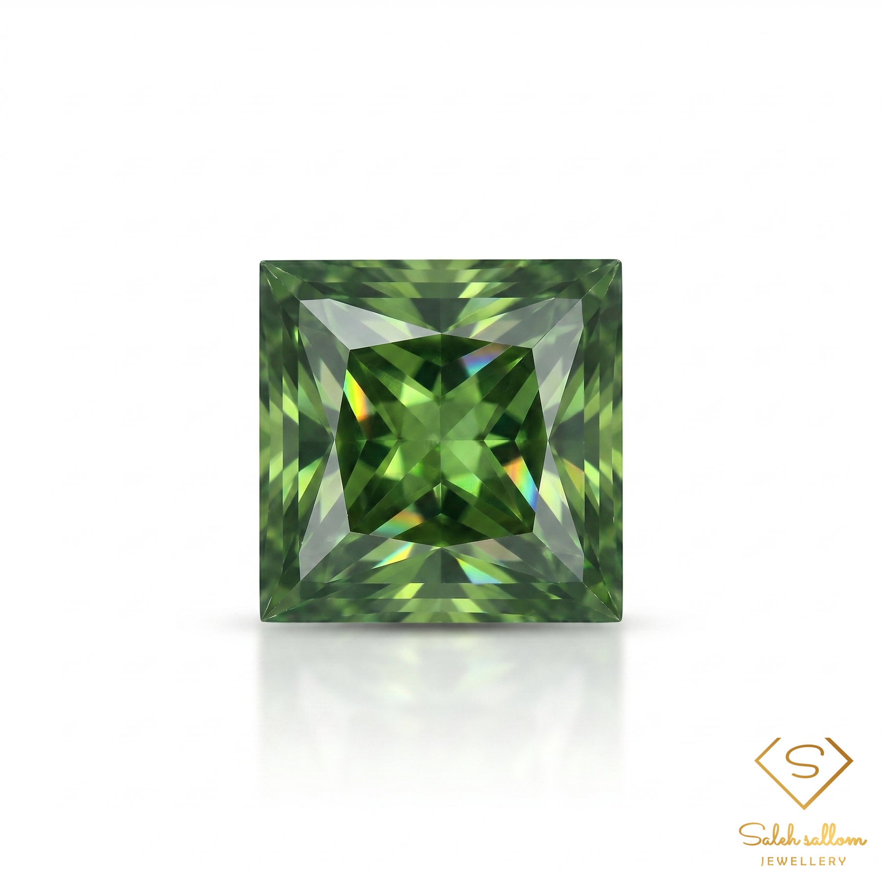 Natural Green Sapphire | 0.44 Carat Princess Cut | Fine Corundum Gemstone