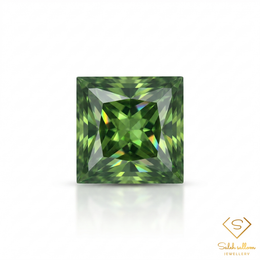 Natural Green Sapphire | 0.44 Carat Princess Cut | Fine Corundum Gemstone