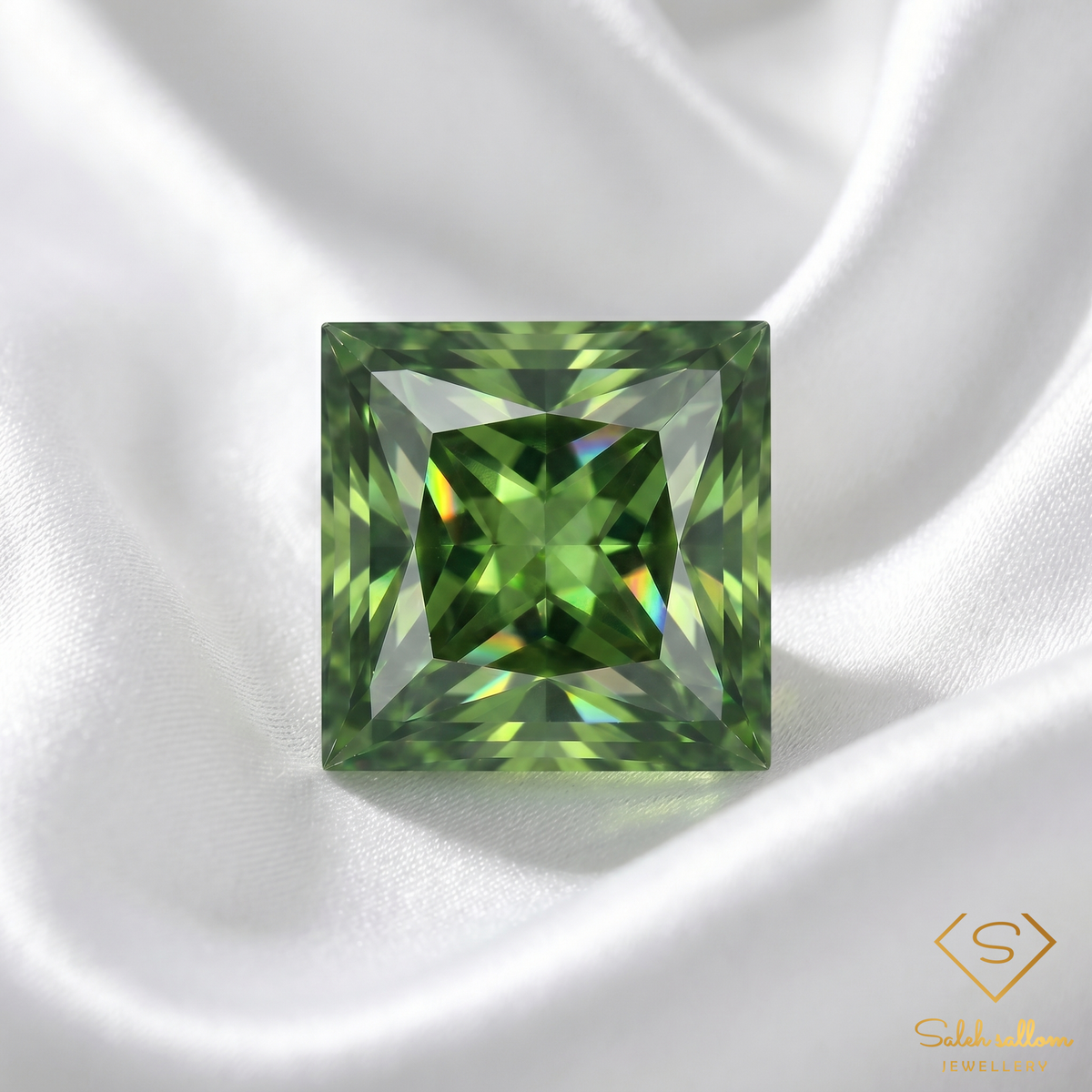 Natural Green Sapphire | 0.44 Carat Princess Cut | Fine Corundum Gemstone