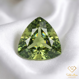 Natural Green Sapphire | 0.30 Carat Trillion Cut | Fine Corundum Gemstone